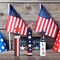 Wooden 4th of July Decorations Set, Red White Blue Decor, Patriotic Memorial Day Tabletop Decor, Labor Day Decorations, Fourth of July Decoration for Home Office Table (Flag Print)